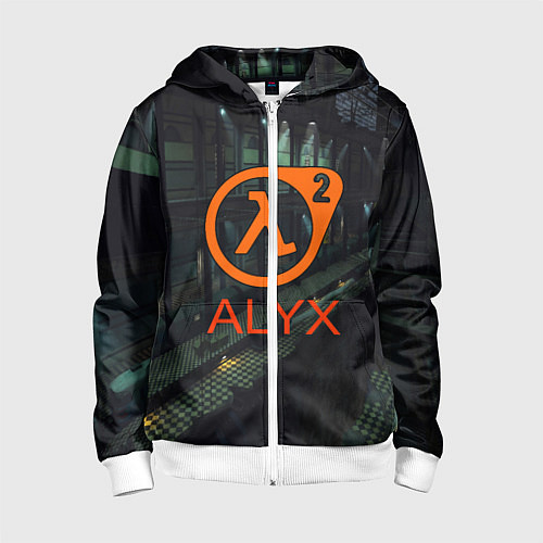 Детская толстовка на молнии Half-life 2 ALYX / 3D-Белый – фото 1