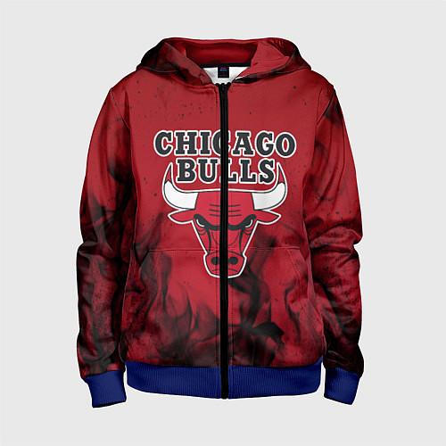 Детская толстовка на молнии CHICAGO BULLS / 3D-Синий – фото 1
