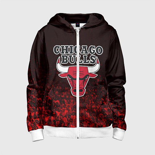 Детская толстовка на молнии CHICAGO BULLS / 3D-Белый – фото 1