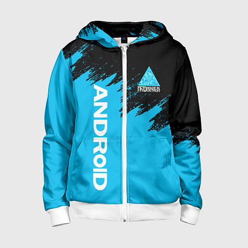 Детская толстовка на молнии DETROIT BECOME HUMAN / 3D-Белый – фото 1