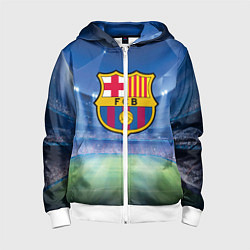 Толстовка на молнии детская FC Barcelona, цвет: 3D-белый