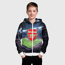 Толстовка на молнии детская FC Arsenal, цвет: 3D-белый — фото 2