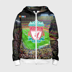Толстовка на молнии детская FC Liverpool, цвет: 3D-белый