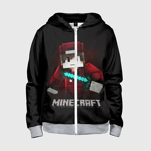 Детская толстовка на молнии MINECRAFT / 3D-Меланж – фото 1