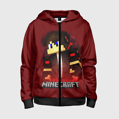 Детская толстовка на молнии MINECRAFT / 3D-Черный – фото 1