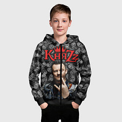 Толстовка на молнии детская Князь, цвет: 3D-черный — фото 2