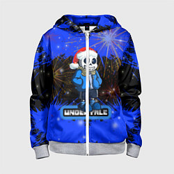 Толстовка на молнии детская НОВОГОДНИЙ UNDERTALE, цвет: 3D-меланж