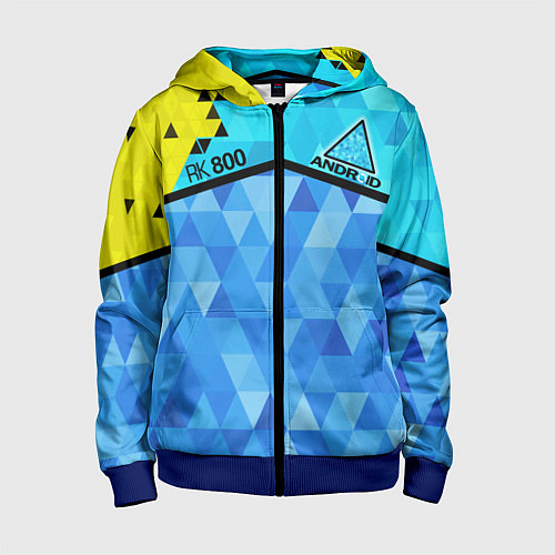 Детская толстовка на молнии DETROIT: BECOME HUMAN / 3D-Синий – фото 1