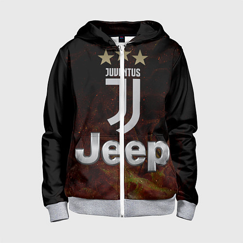 Детская толстовка на молнии Ювентус / 3D-Меланж – фото 1