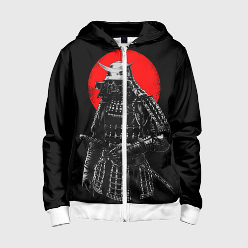 Детская толстовка на молнии Самурай / 3D-Белый – фото 1