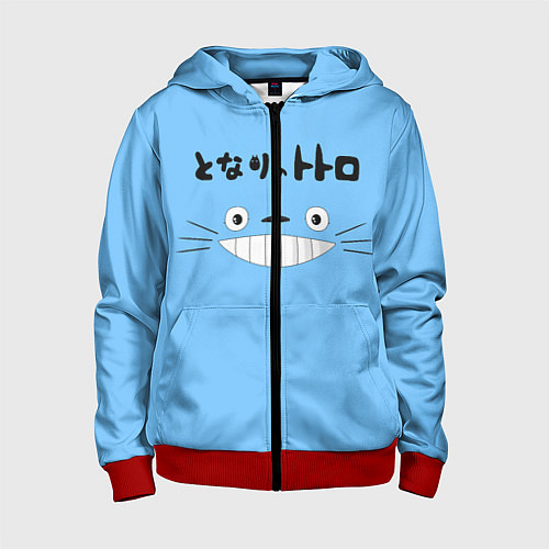 Детская толстовка на молнии Totoro / 3D-Красный – фото 1