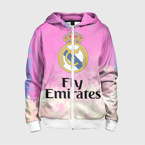 Детская толстовка на молнии Реал Мадрид / 3D-Белый – фото 1