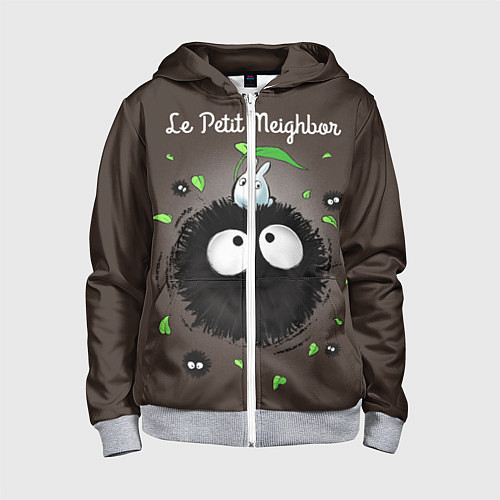 Детская толстовка на молнии My Neighbor Totoro / 3D-Меланж – фото 1