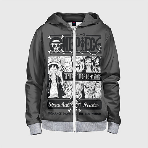 Детская толстовка на молнии One Piece / 3D-Меланж – фото 1