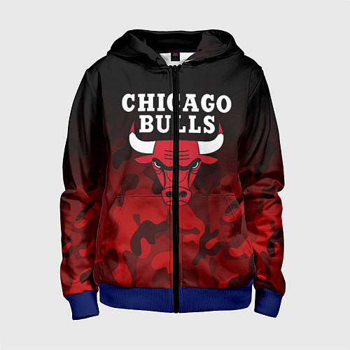 Детская толстовка на молнии CHICAGO BULLS / 3D-Синий – фото 1