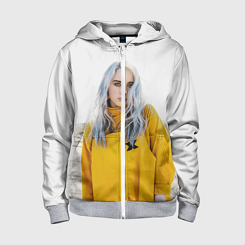 Детская толстовка на молнии BILLIE EILISH / 3D-Меланж – фото 1