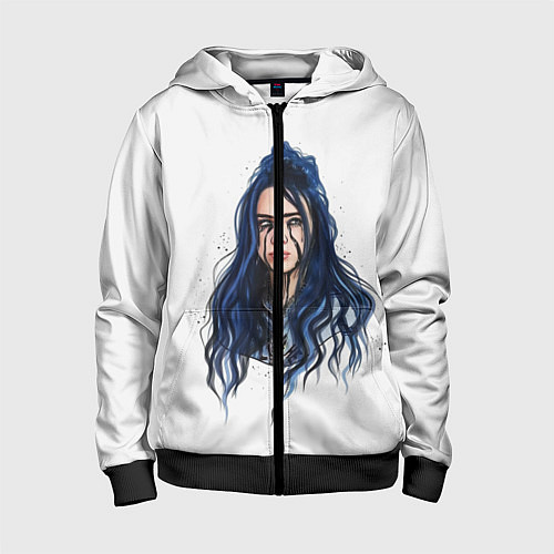 Детская толстовка на молнии BILLIE EILISH / 3D-Черный – фото 1