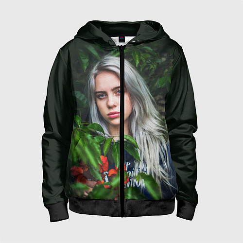 Детская толстовка на молнии BILLIE EILISH / 3D-Черный – фото 1