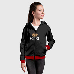 Толстовка на молнии детская Король, цвет: 3D-красный — фото 2