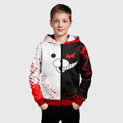 Толстовка на молнии детская MONOKUMA, цвет: 3D-красный — фото 2