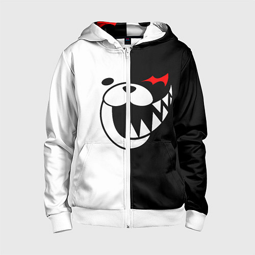 Детская толстовка на молнии MONOKUMA КАПЮШОН / 3D-Белый – фото 1