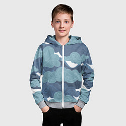 Толстовка на молнии детская Небо над Китаем, цвет: 3D-меланж — фото 2