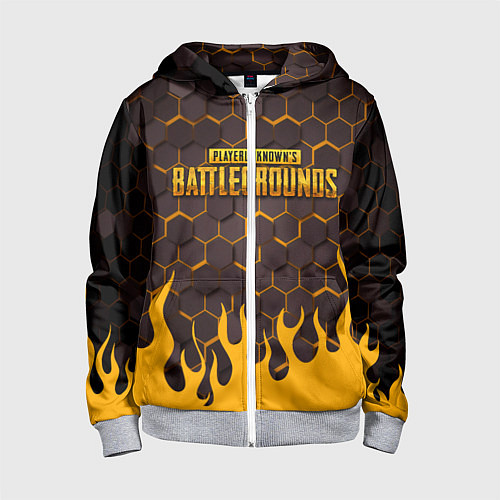 Детская толстовка на молнии PUBG, / 3D-Меланж – фото 1