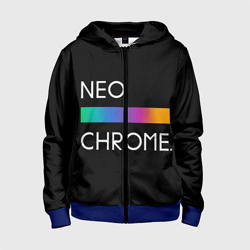 Детская толстовка на молнии NEO CHROME / 3D-Синий – фото 1