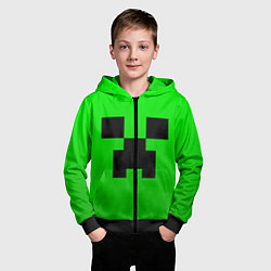 Толстовка на молнии детская MINECRAFT, цвет: 3D-черный — фото 2