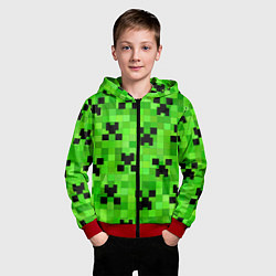 Толстовка на молнии детская MINECRAFT, цвет: 3D-красный — фото 2