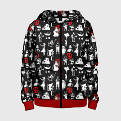 Толстовка на молнии детская Banksy, цвет: 3D-красный