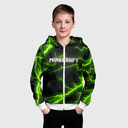 Толстовка на молнии детская MINECRAFT STORM, цвет: 3D-белый — фото 2