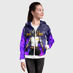 Толстовка на молнии детская PUBG, цвет: 3D-белый — фото 2