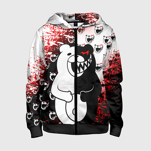 Детская толстовка на молнии MONOKUMA / 3D-Черный – фото 1
