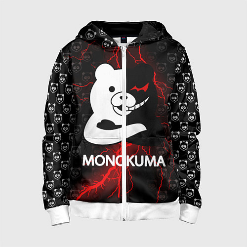 Детская толстовка на молнии MONOKUMA / 3D-Белый – фото 1