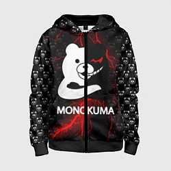Толстовка на молнии детская MONOKUMA, цвет: 3D-черный