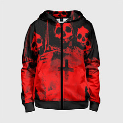 Толстовка на молнии детская Анархия, цвет: 3D-черный