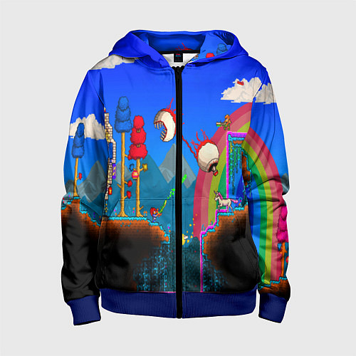 Детская толстовка на молнии TERRARIA GAME / 3D-Синий – фото 1