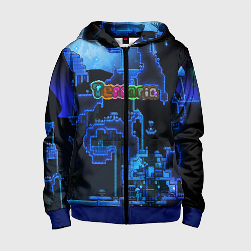 Детская толстовка на молнии Terraria / 3D-Синий – фото 1