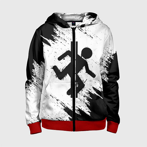 Детская толстовка на молнии PORTAL / 3D-Красный – фото 1