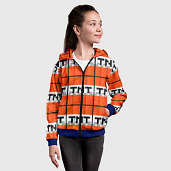 Толстовка на молнии детская Minecraft-Динамит, цвет: 3D-синий — фото 2