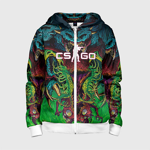 Детская толстовка на молнии CS GO Hyperbeast / 3D-Белый – фото 1