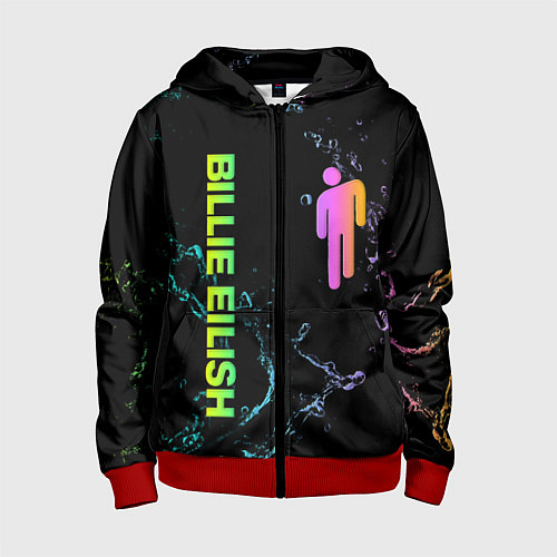 Детская толстовка на молнии BILLIE EILISH / 3D-Красный – фото 1