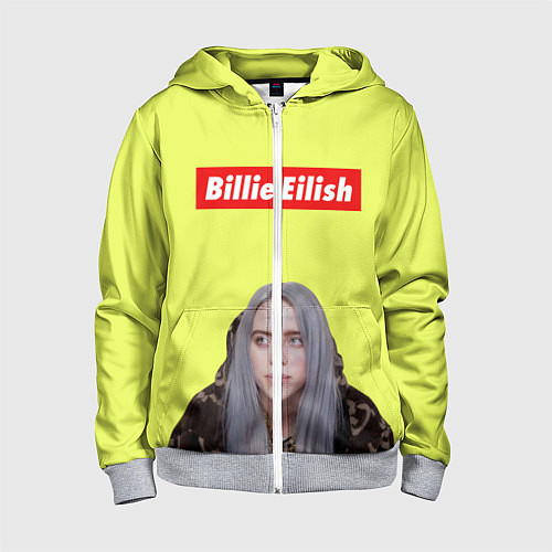 Детская толстовка на молнии BILLIE EILISH / 3D-Меланж – фото 1