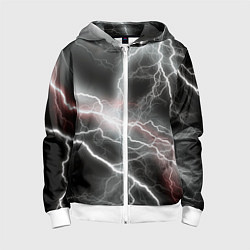 Толстовка на молнии детская Молния, цвет: 3D-белый
