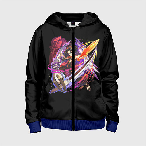 Детская толстовка на молнии Shaman king / 3D-Синий – фото 1