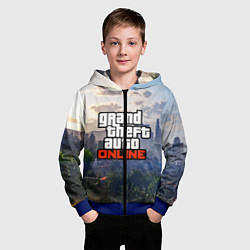 Толстовка на молнии детская GTA ONLINE, цвет: 3D-синий — фото 2