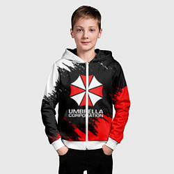 Толстовка на молнии детская UMBRELLA CORP, цвет: 3D-белый — фото 2
