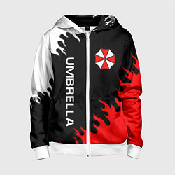 Толстовка на молнии детская UMBRELLA CORP, цвет: 3D-белый