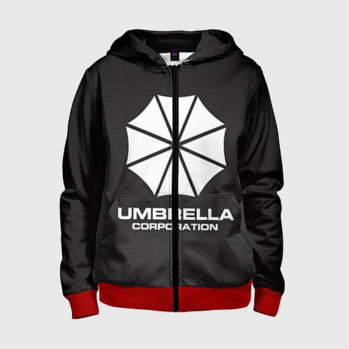 Детская толстовка на молнии Umbrella Corporation / 3D-Красный – фото 1